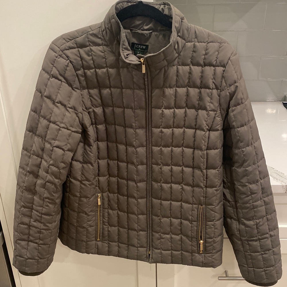 Jcrew Army Green Quilted Jacket Gem